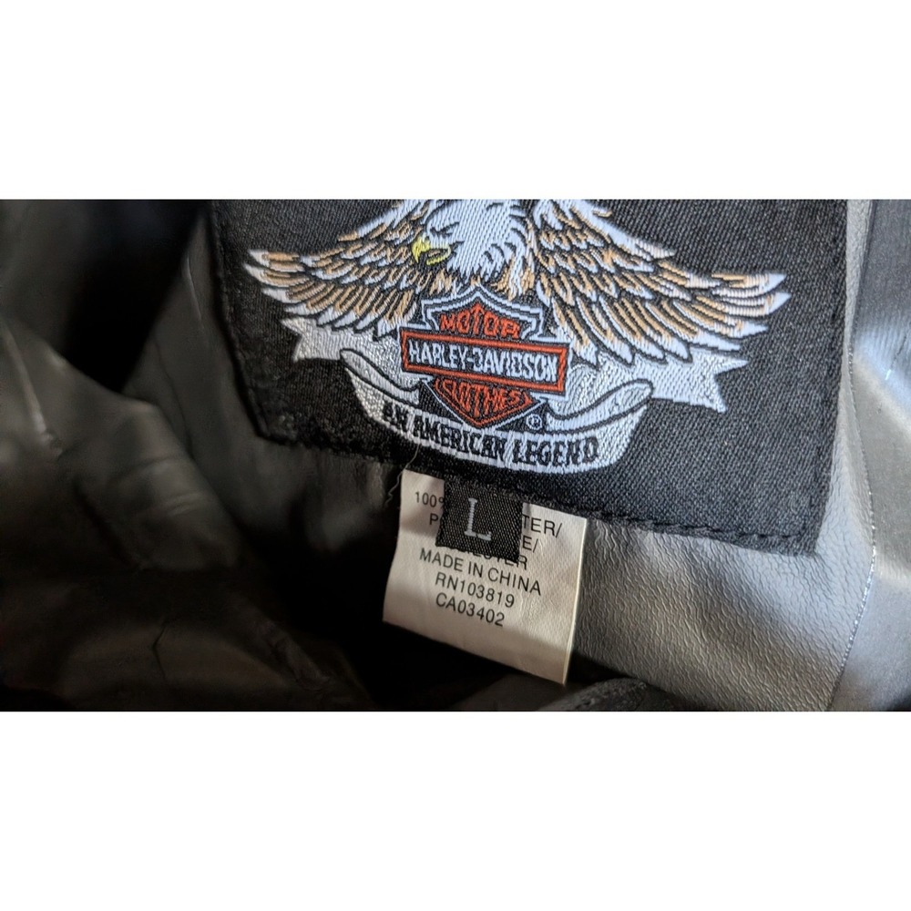 Harley Davidson Men Large Gore-Tex ® Paclite Motorcycle Hooded Rain Wind Jacket - Picture 3 of 7